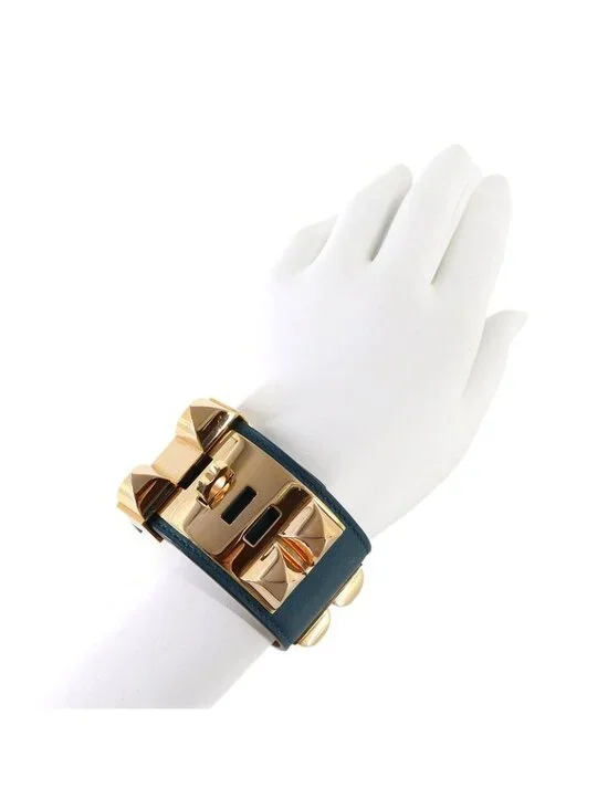 Hermes Collier de Chien Bangle Swift Corvere T-engraved Gold Bracelet - Picture 8 of 8